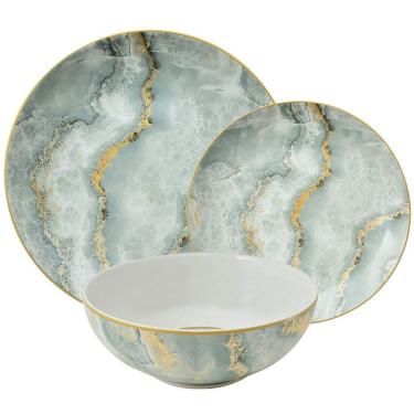 Imagem de Aparelho De Jantar 18 Peças L Hermitage Nero Em Cerâmica Cinza