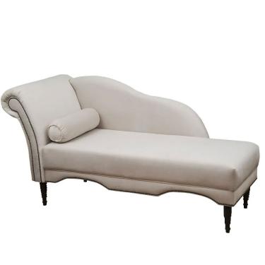 Imagem de Chaise Longue Divã Copenhagen Em Madeira De Reflorestamento Sintético 160cm Speciale Home Bege