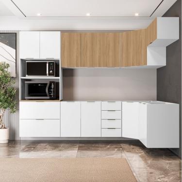 Imagem de Cozinha Modulada 7 Peças Sem Tampo 3 Aéreos 3 Balcões E Torre Quente Ipanema Madeiramadeira