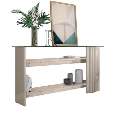 Imagem de Aparador C- Prateleira Frizz C- Tampo De Vidro Calacata