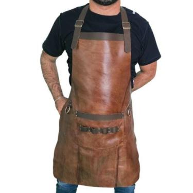 Imagem de Avental Churrasco Couro Bovino Premium Churrasqueiro Raiz - Pele Nativ