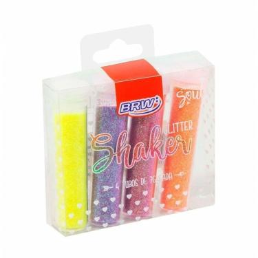 Imagem de Glitter Shaker Neon 4 Cores - 7g Cada - Brw Unica Glitter Shaker Neon 4 Cores - 7g Cada - Brw