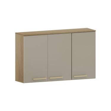 Imagem de Armário Aéreo 120cm 3 Portas Isis Luciane Móveis Avelã-mocca Laca