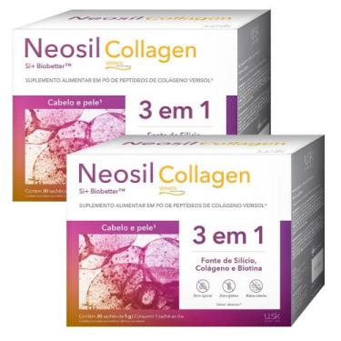 Imagem de Neosil Collagen Abacaxi Kit 2 Caixas De 30 Sachês Cada - U.SK UNDER SK
