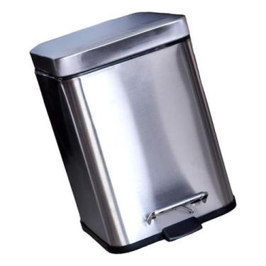 Imagem de Lixeira De Metal Square 6 Litros Com Pedal - Just Home Collection
