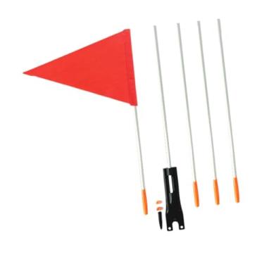 Imagem de Colaxi Bandeira de bicicleta com mastro de alta visibilidade laranja suprimentos equipamentos bandeira de bicicleta para crianças, rodas de cadeira, carrinho, 37cm