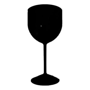 Imagem de Kit 5 taças de Gin 600ml acrílico Preto - Buteco e Decor