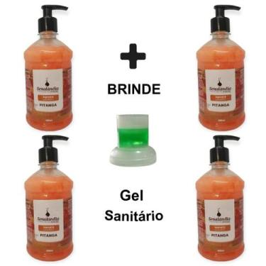 Imagem de 4 Sabonete Líquido Grande 500ml de Pitanga Premiun Aveludado Cheiroso 