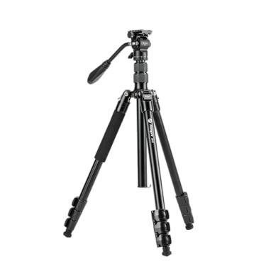 Imagem de Fotopro Tripé de câmera de 152 cm, tripé de viagem compacto de alumínio e monopé com placa de liberação rápida de cabeça esférica de 360°, tripé de câmera profissional para DSLR, A4I A5I (cinza, 203