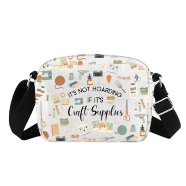 Imagem de G2TUP Crafter Gift It's Not Hoarding If It's Craft Supplies Bolsa de Maquiagem Artesanal Amante Bolsa Cosmética Presente para Amantes de Costura, Materiais de artesanato - HS