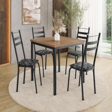 Imagem de Conjunto Sala de Jantar Mesa Quadrada 90cm Tampo BP com 4 Cadeiras Adr