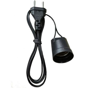 Imagem de Extensão Com Bocal Soquete Lâmpada E27 Voltim 10a, 10 Metros / Preto