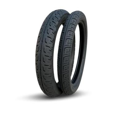 Imagem de Par Pneu Moto CG 125 150 Titan Fan KS ES ESD - Black Tyres