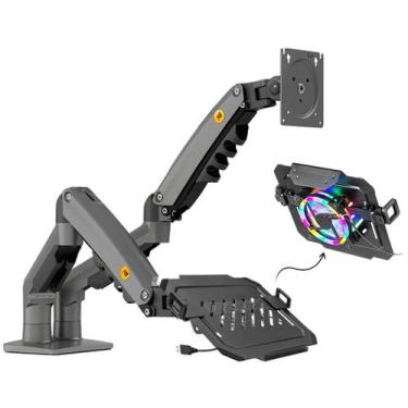 Imagem de Suporte para Monitor Braço Articulado Pistão a Gás NB-F160 + Bandeja p