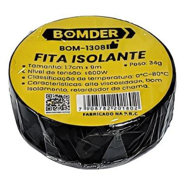 Imagem de Fita Isolante Antichama Preta 17mm X 9m Bomvink (bom-1308) - Bomder