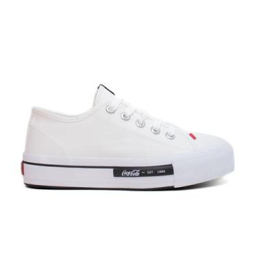 Imagem de Tênis Coca Cola Plataforma Canvas Feminino, 36, Branco