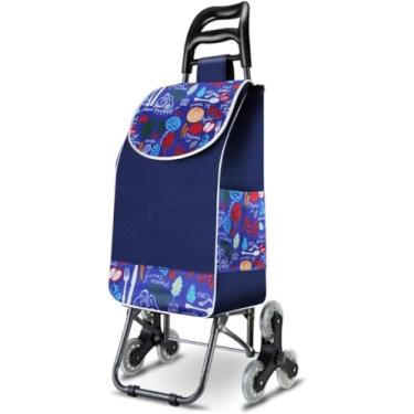 Imagem de Carrinho De Compras Dobrável Em 6 Rodas, Carrinho De Compras De Subir Escadas, Carrinho De Supermercado, Red