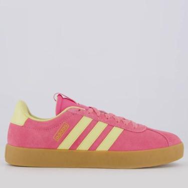Imagem de Tênis Adidas VL Court 3.0 Feminino Rosa e Amarelo, 36