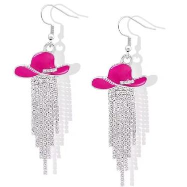Imagem de Brincos femininos de cowboy ocidental, botas esmaltadas de strass, chapéus, borla, brincos pendentes, acessórios de joias ocidentais, roupas de rodeio para mulheres, Liga de aço, Sem pedra preciosa