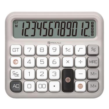 Imagem de Calculadora Mesa Cinza 12 Dígitos Procalc Pc315 Softkey