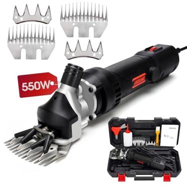 Imagem de AMYWMS Tesoura De Ovelhas Elétrica 550W - Tosquiadeira Profissional Para Ovelhas Duas Lâminas, 6 Velocidades Corte De Pelos Pesados Para Ovelhas, Cabras, Cães Grandes E Animais De Pelagem Grossa Com