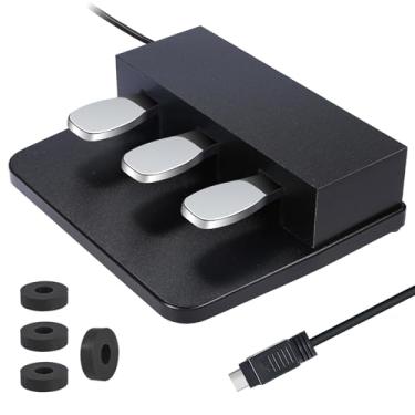Imagem de Zreephy Unidade De 3 Pedais Para Pianos Digitais, Soft E Sustain, Compatível Com Elétricos Yamaha P125, P121, P515 Dgx670 - 4 Peças Almofadas Antiderrapantes (Preto)