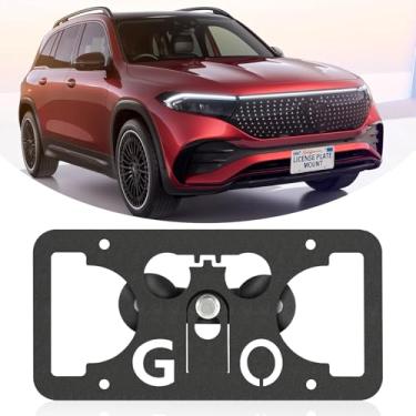 Imagem de Moldura frontal sem furadeira compatível com Mercedes-Benz EQB 2022-2024 Suporte de suporte de grade de placa de carro antifurto Capas de etiqueta de carro à prova de ferrugem, acessórios de carro à