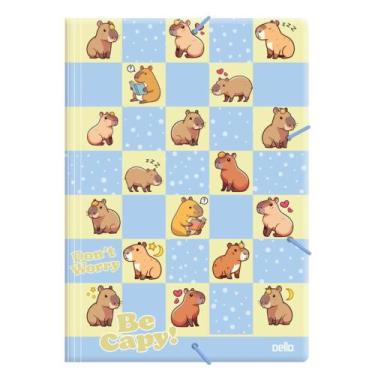 Imagem de Pasta Aba Elástico Capivara Be Capy Dello, Azul