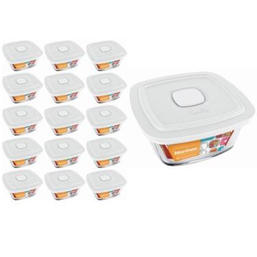 Imagem de Pote Vidro Quadrado Facilita Vap Com Tampa 2L Marinex 15Un - NADIR FIG