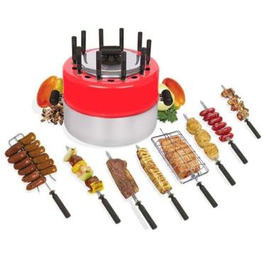 Imagem de Grillex Br-10 Vermelha Churrasqueira Para Fogão - Giragrill