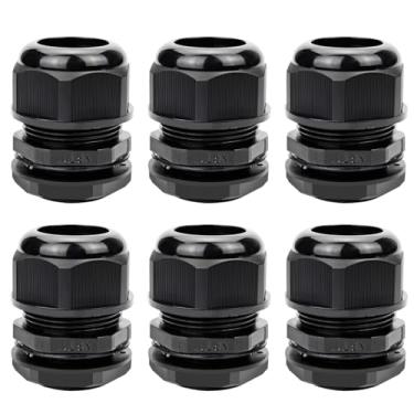 Imagem de Aandxmok Pacote com 10 prensa-cabos de nylon preto, rosca NPT 1/5.1 cm, feito de material PA66, alta resistência ao desgaste e resistência química (preto, NPT 2.5 cm (6 peças))
