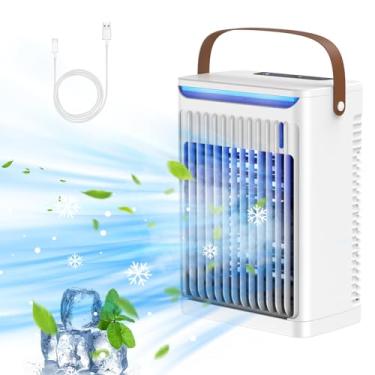 Imagem de Ventilador de resfriamento portátil, ventilador evaporativo de 680 ml com 5 velocidades, 2 umidificações, luz de 7 cores e temporizador 2-6H, ventilador de congelamento 3 em 1 para quarto, escritório