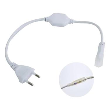 Imagem de Kit 4 Cabo De Alimentação Rabicho P/Mangueira Led Chata 6mm