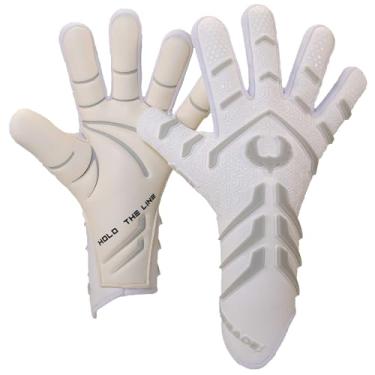 Imagem de Renegade GK Apex Ghost Luvas de goleiro profissionais sem alças | Punho de contato EXT de 4 mm | Luvas de goleiro de futebol branco (tamanho 6, juvenil, corte Evo Neg, nível 5,5)