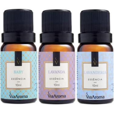 Imagem de Kit 3 Essências Via Aroma - Aromatizador Aromaterapia 10ml Maça, Vanil