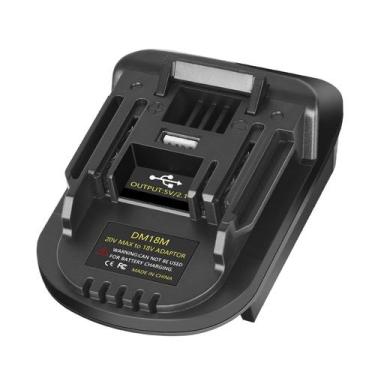 Imagem de Adaptador de bateria KUNLUN DM18M para Makita 18V com porta USB