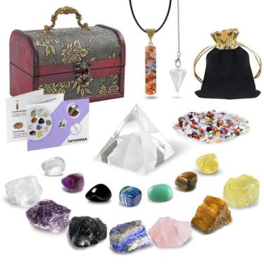 Imagem de Conjunto de cristais curativos TATOODAA, 21 unidades com caixa de made