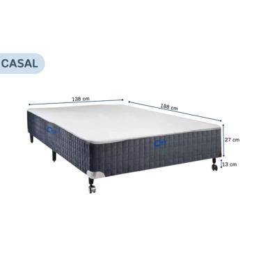 Imagem de Base Box Castor Casal Silver Star Cinza Casal 138x188x40 - Elegância - Resistência e Durabilidade