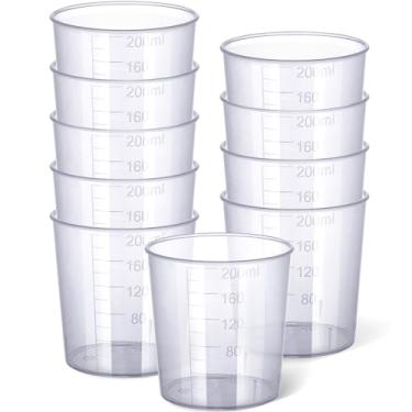 Imagem de Gartful Copo medidor grande de 200 ml, copos graduados de plástico de 200 ml para fundição de resina epóxi, fabricação de slime, derramamento de tinta, resistente a produtos químicos, 10 pacotes