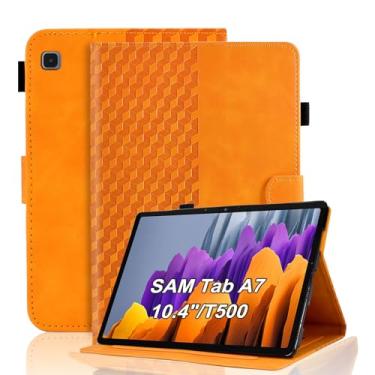 Imagem de Varohix Capa para Samsung Galaxy Tab A7 10,4 polegadas 2020 (SM-T500/T505/T507) Capa magnética de couro PU suporte para cartão multi-ângulo Galaxy Tab A7 26.4 cm, laranja
