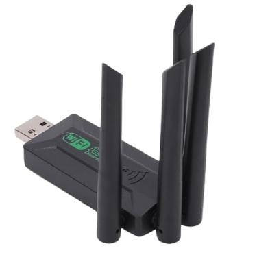 Imagem de Jectse Adaptador USB de Wi -Fi USB de Faixa Dupla de 1300mbps, Suporte IEEE 802.11a/AC, WEP, WPA2, Plug and Play para PC para Desktop, 2,4g 5g Gigabit Sem Dongle de Rede Com Antena