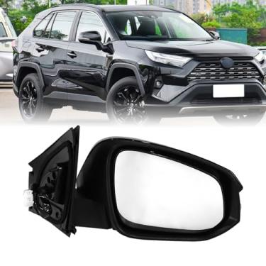 Imagem de Kspeed Espelho lateral de substituição para Toyota RAV4 2013 2014 2015, lado direito do passageiro retrovisor preto com vidro elétrico aquecido e luz de seta de 7 pinos