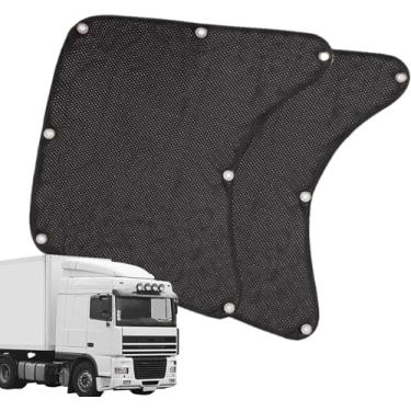 Imagem de FALESOUL 2 peças de persianas semicaminhões, 59,9 x 50,8 cm, para-sol para janela lateral do carro, acessórios semicaminhões com ventosa, proteção UV interna para caminhão RV