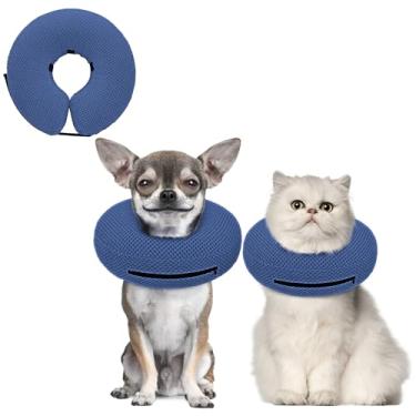 Imagem de Supet Coleira inflável de cone para cães pararem de lamber, coleira de donut para cães após cirurgia, cone macio para cães pequenos, médios e grandes