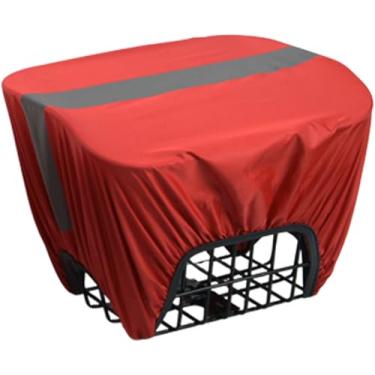 Imagem de VAOLOAV Capa de chuva para rack traseiro de bicicleta de 20 L com faixa refletiva capa de chuva vermelha