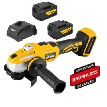 Imagem de Esmerilhadeira 4.1/2" Brushless IEV 1847B + 2 Bat 4Ah VONDER