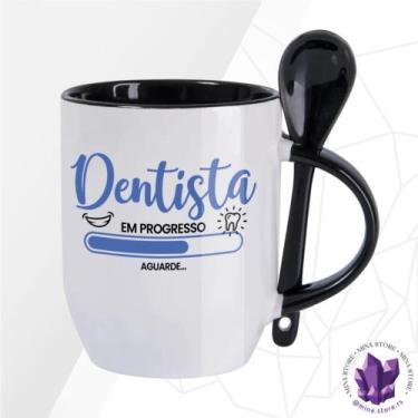 Imagem de Caneca de Cerâmica Mina Profissões Dentista - Mina Store, Fundo Preto 