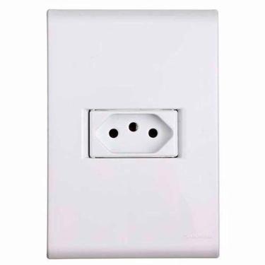 Imagem de Tomada 3p 10a Tramontina - Conjunto Linha Liz - Placa Branca - Modular - Parafusos Inclusos