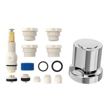 Imagem de Kit Reparo Para Registro C50 9 Em 1 - Blukit - Vedantes, Anéis O`ring, Volante E Canopla