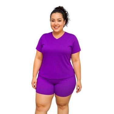 Imagem de Camiseta Feminina Manga Curta Dryfit Fitness Academia Plus Size - Suns